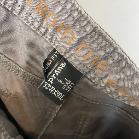 Prana Bridger Jean Gray Men Size 32/30 Stretch Cotton Pants Preowned Slim Fit - Picture 9 of 12